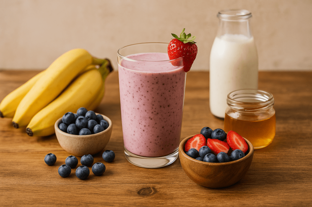The OG (Orchard Grazer) Smoothie: A Creamy Blend of Banana, Strawberry, Blueberry & Raw&nbsp;Honey